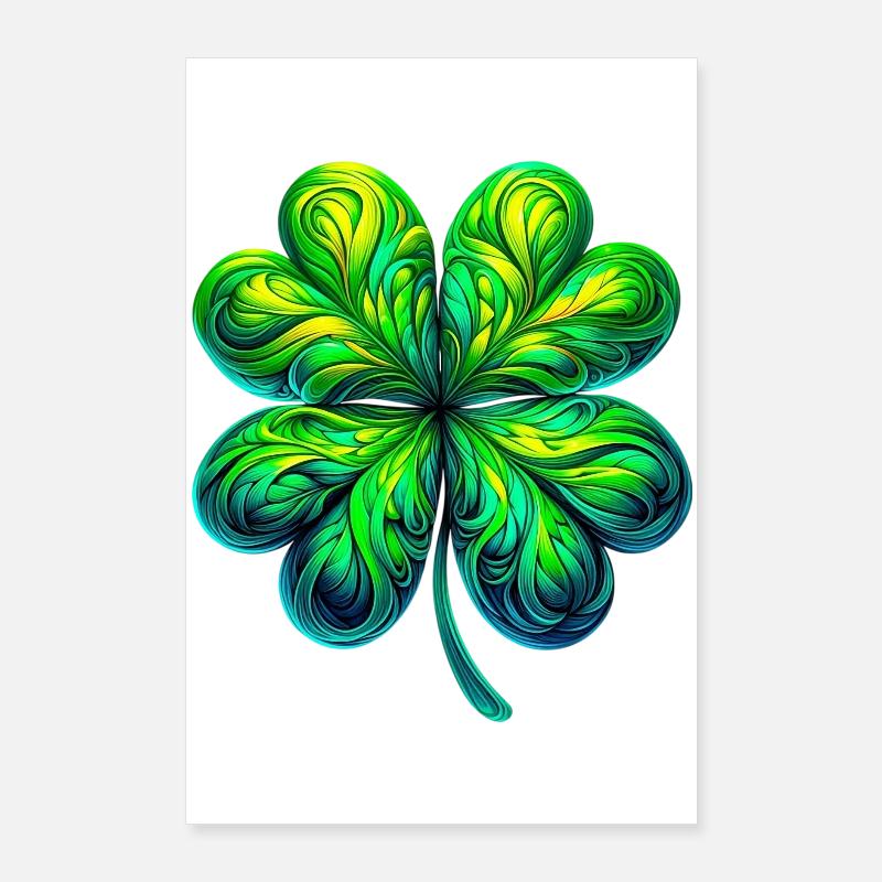 Trèfle à quatre feuilles Poster 60 x 90 cm