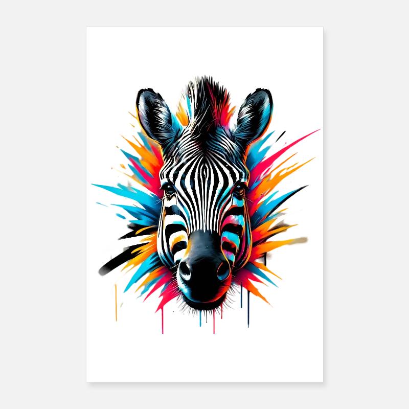Zebra Poster 24" x 35" (60x90 cm)