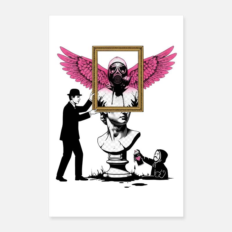 Winging Mask and Fragment Poster 24" x 35" (60x90 cm)
