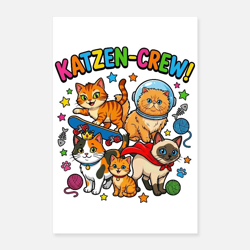 CatsCrew Skate Space Poster 24" x 35" (60x90 cm)
