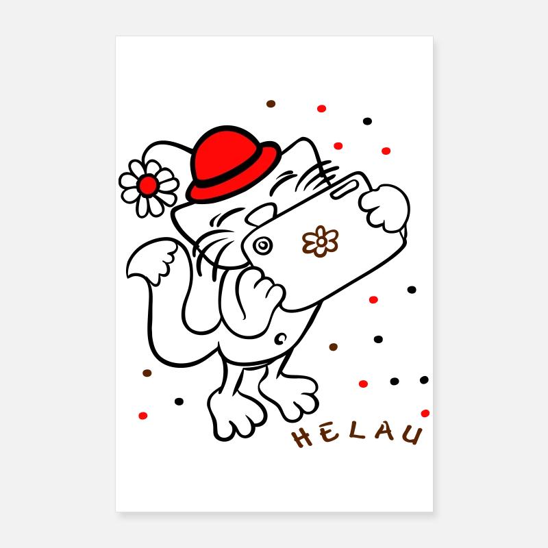 Cat celebrates carnival Poster 24" x 35" (60x90 cm)