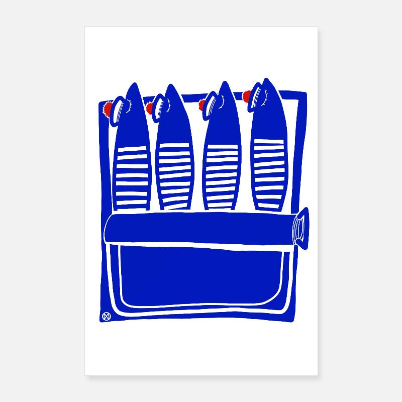 Sleeping sardines, cute French design Poster 24" x 35" (60x90 cm)