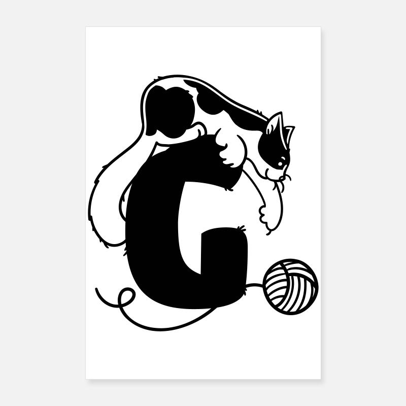 Lettre G du chat Poster 60 x 90 cm
