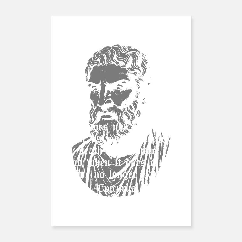 Epikur Todes-Gothic Zitat Poster 60x90 cm