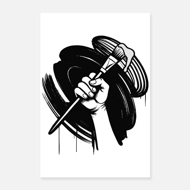 PAINT IT BLACK - black & white  Poster 60 x 90 cm