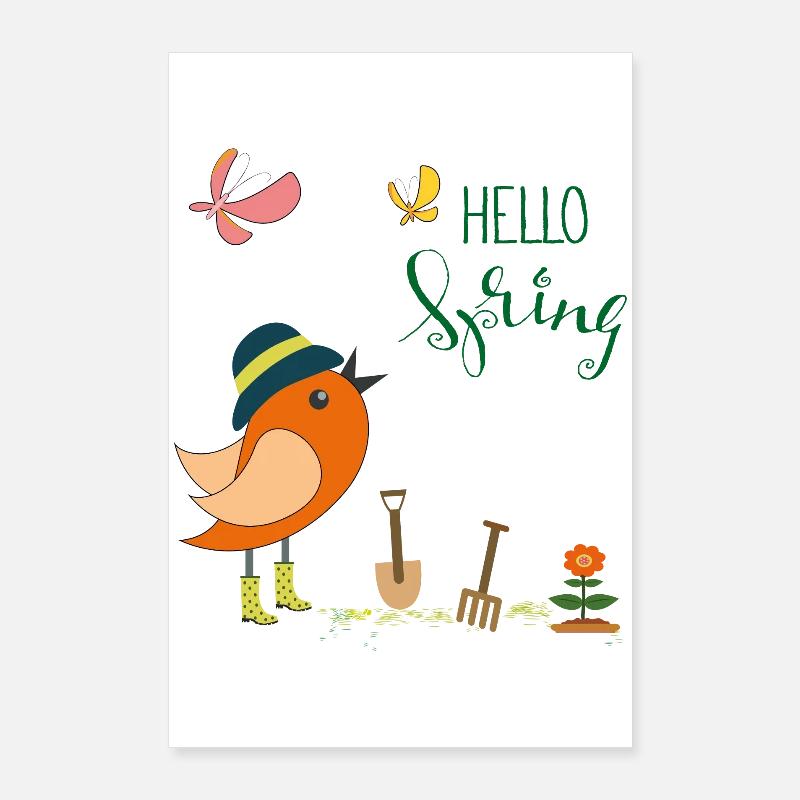 Hello Spring Garten Poster 60x90 cm