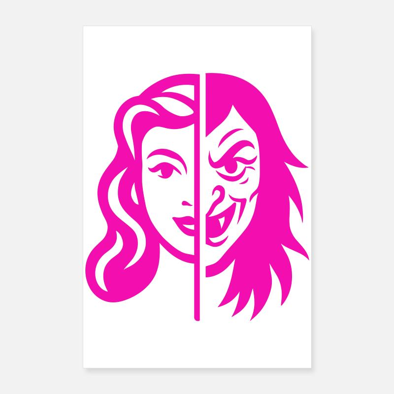 Split Face Contrast Poster 24" x 35" (60x90 cm)