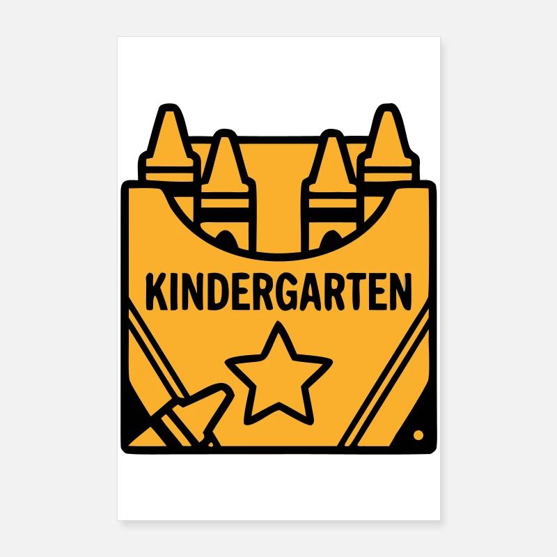 Logo de la maternelle Crayons Poster 60 x 90 cm