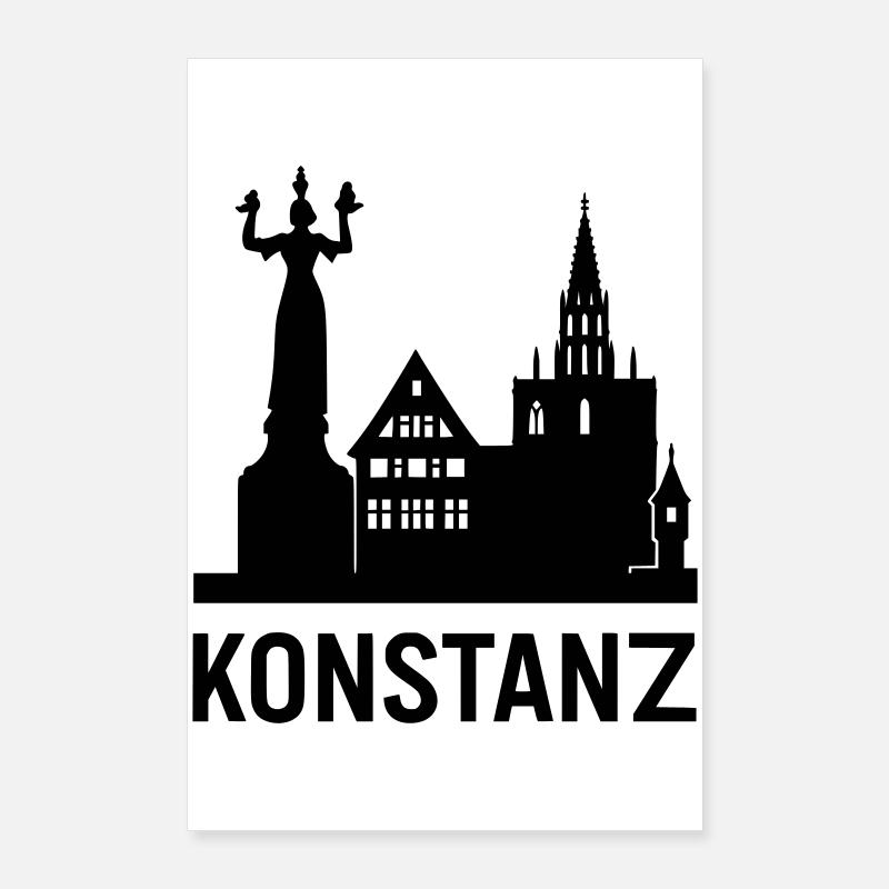 konstanz bodensee silhouette Poster 60x90 cm