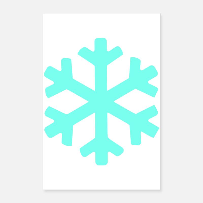Cristal de neige bleu glace Poster 60 x 90 cm