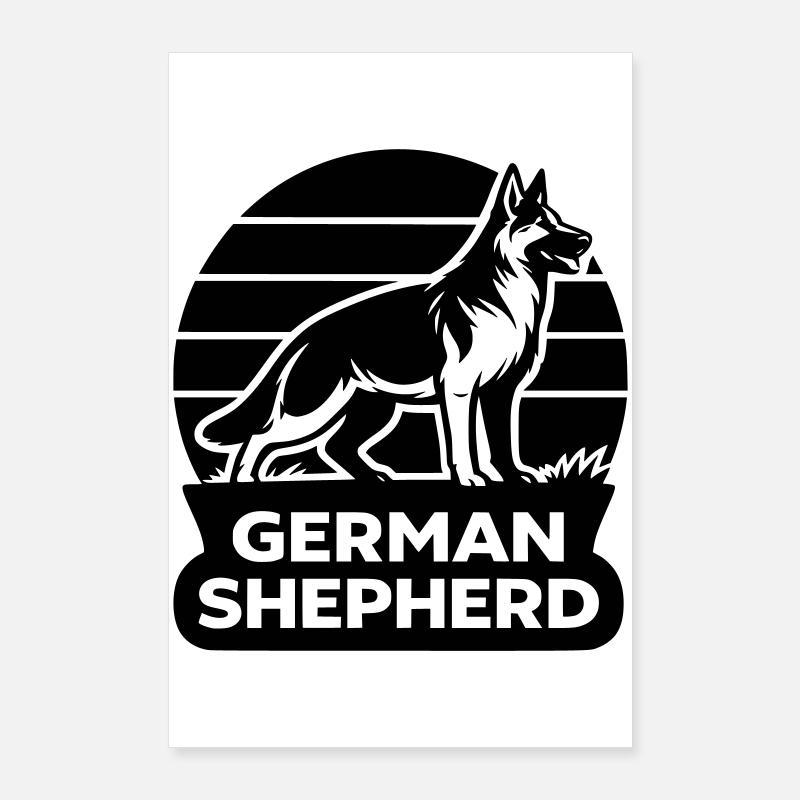 Deutscher Schäferhund Silhouette Poster 60x90 cm