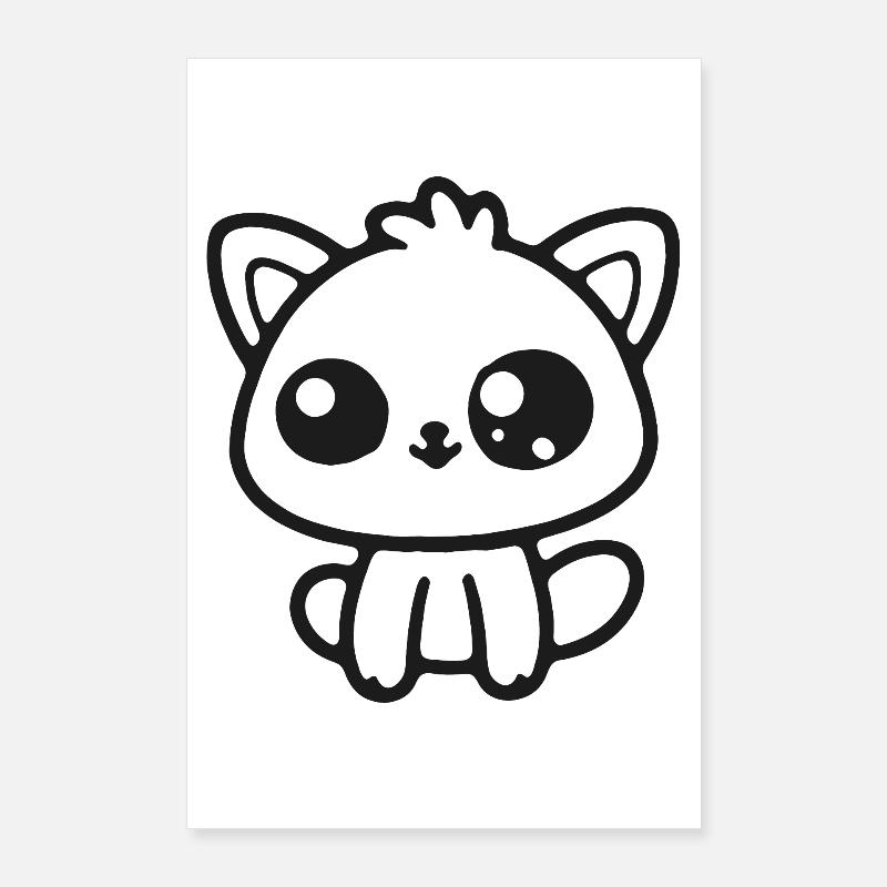 Breloque Silhouette de chat Poster 60 x 90 cm