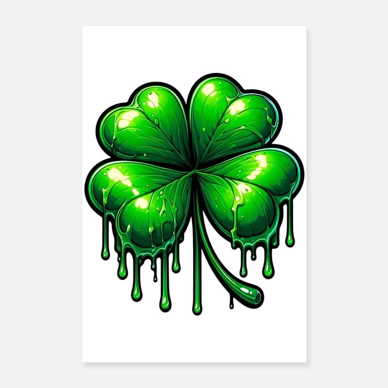 Vierblättriges Kleeblatt Poster 60x90 cm