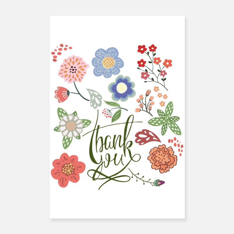 Merci Fleurs d’été Poster 60 x 90 cm