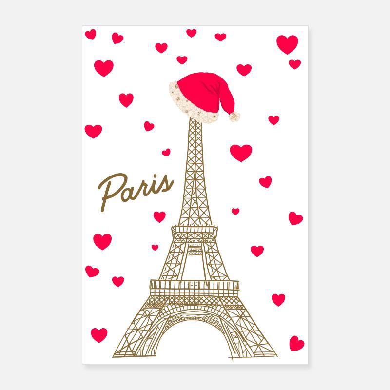 Tour Eiffel Paris pendant la période de Noël Poster 60 x 90 cm