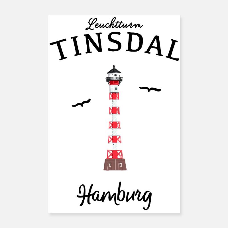 Hambourg, phare de Tinsdal Poster 60 x 90 cm