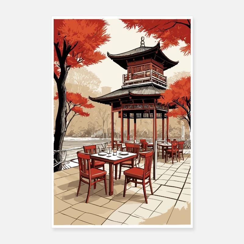 Asiatisches Kaffee Poster 60x90 cm