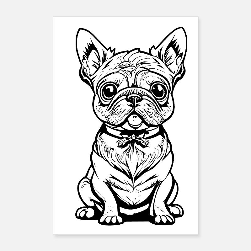 Süsser sitzender Hund Poster 60x90 cm