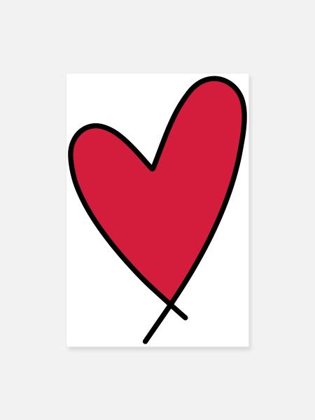 Symbol Herz - Poster 60x90 cm - Weiß - Vorne