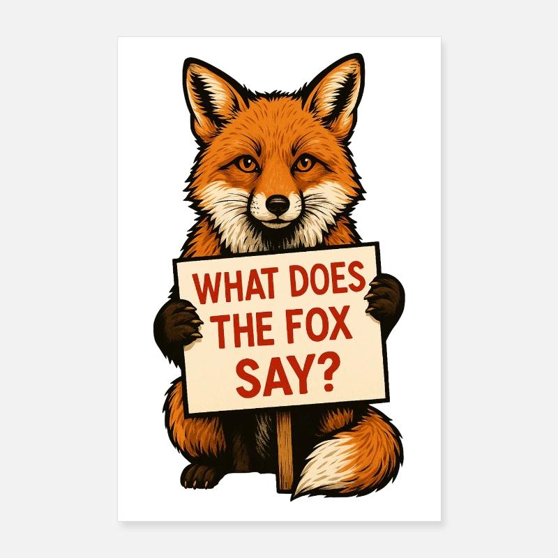 Fox | What does the fox say? Poster 24" x 35" (60x90 cm)