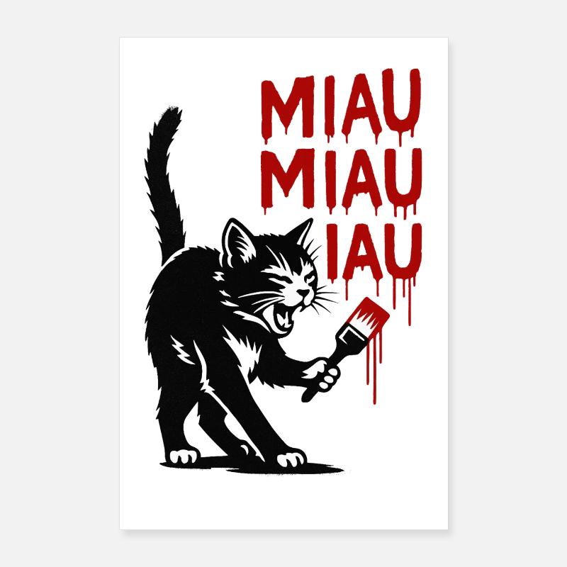 DripMiau Katzenkunst Poster 60x90 cm