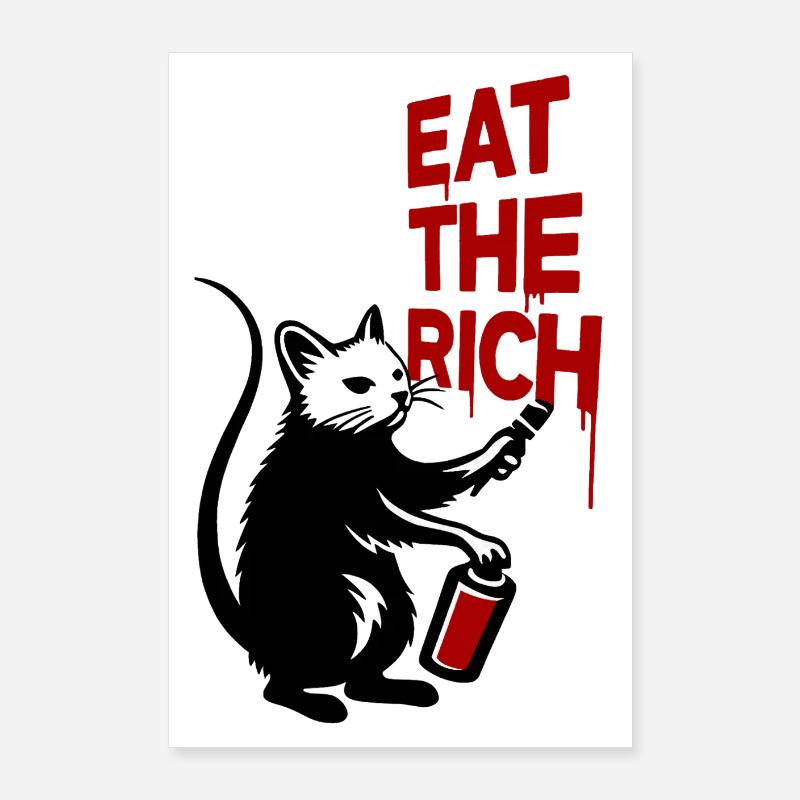 Protestkatze Graffiti Druck Poster 60x90 cm