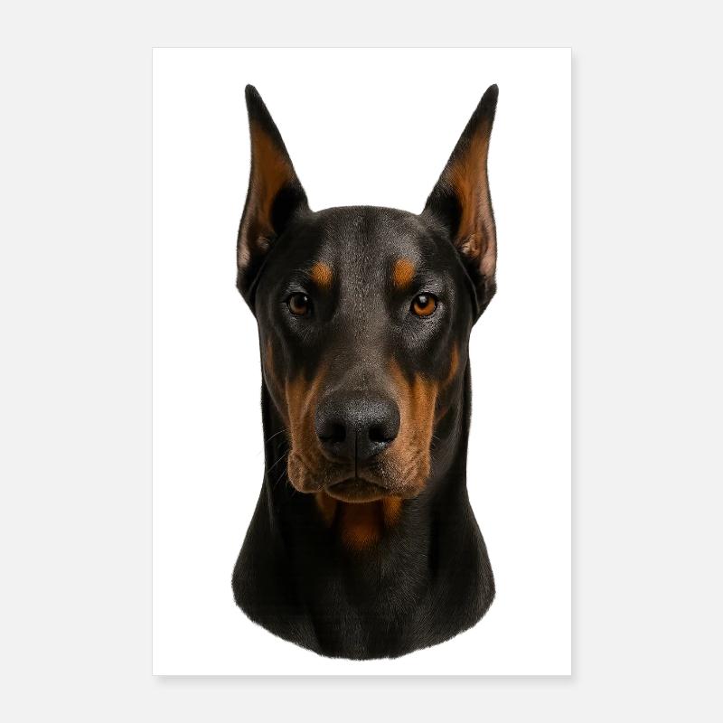 Portrait de tête de doberman Poster 60 x 90 cm