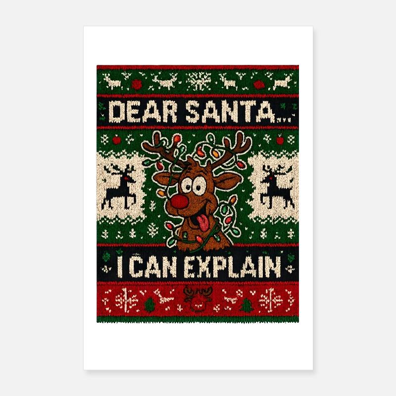 Dear Santa I Can Explain Poster 24" x 35" (60x90 cm)