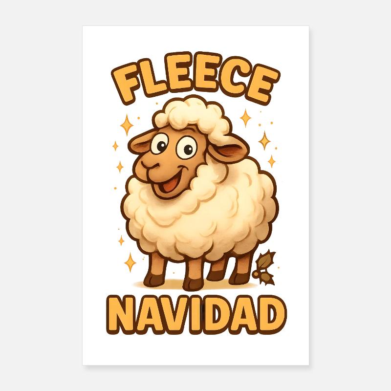Fleece Navidad Schaf Poster 60x90 cm