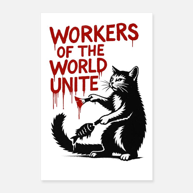 Typographie du chat et du rouge Poster 60 x 90 cm