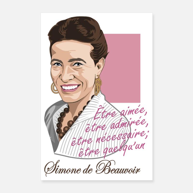 Simone de Beauvoir Philosopher Poster 24" x 35" (60x90 cm)