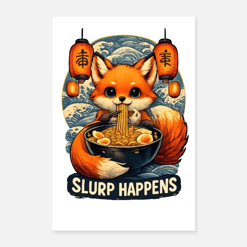 Fuchs Ramen Slurp Happens Poster 60x90 cm