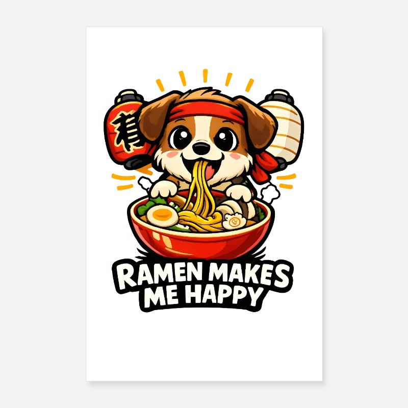 Le ramen me rend heureux Poster 60 x 90 cm