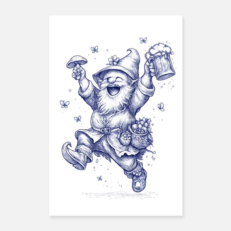 Gnome avec chope de bière Jubelfest Poster 60 x 90 cm