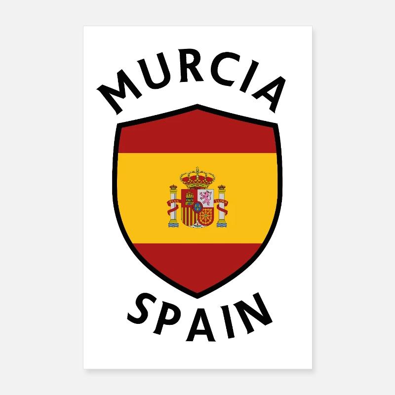 Bouclier de Murcie sous drapeau espagnol Poster 60 x 90 cm
