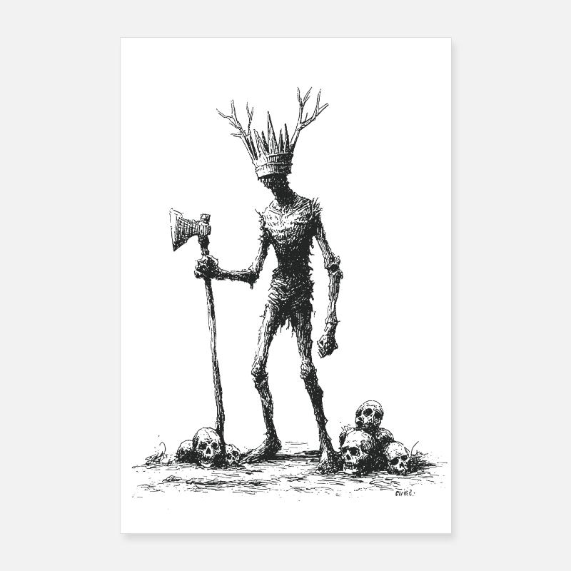 Waldgeist mit Axt Poster 60x90 cm