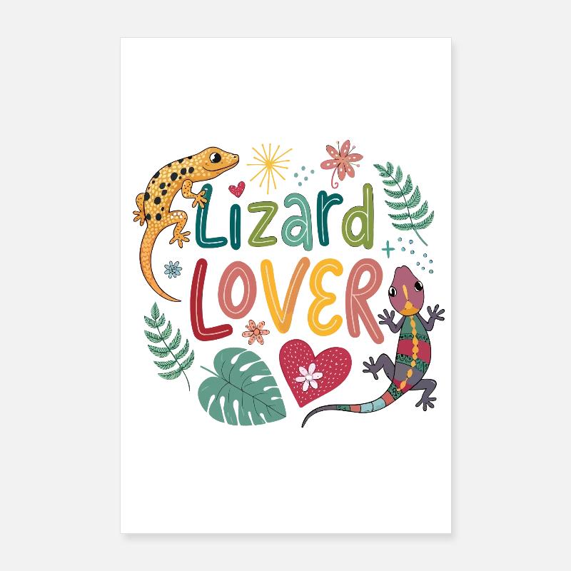 Lizard Lover Illustration Poster 60 x 90 cm