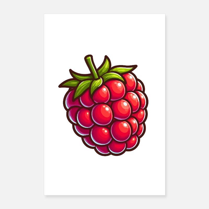 Raspberry cartoon sparkle Poster 24" x 35" (60x90 cm)