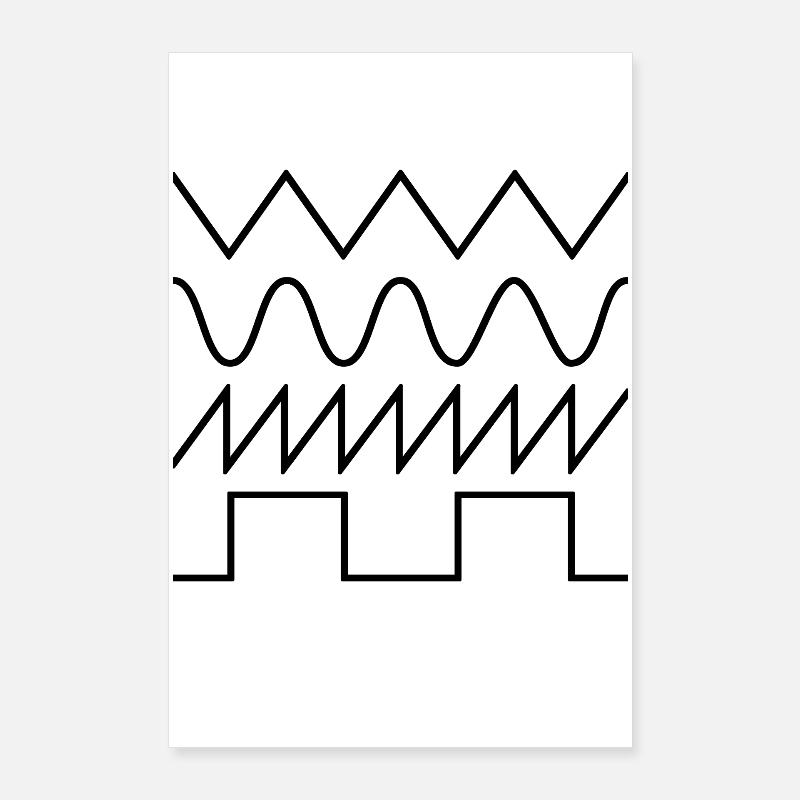 Synthesizer Waveforms (black font) #2 Poster 24" x 35" (60x90 cm)