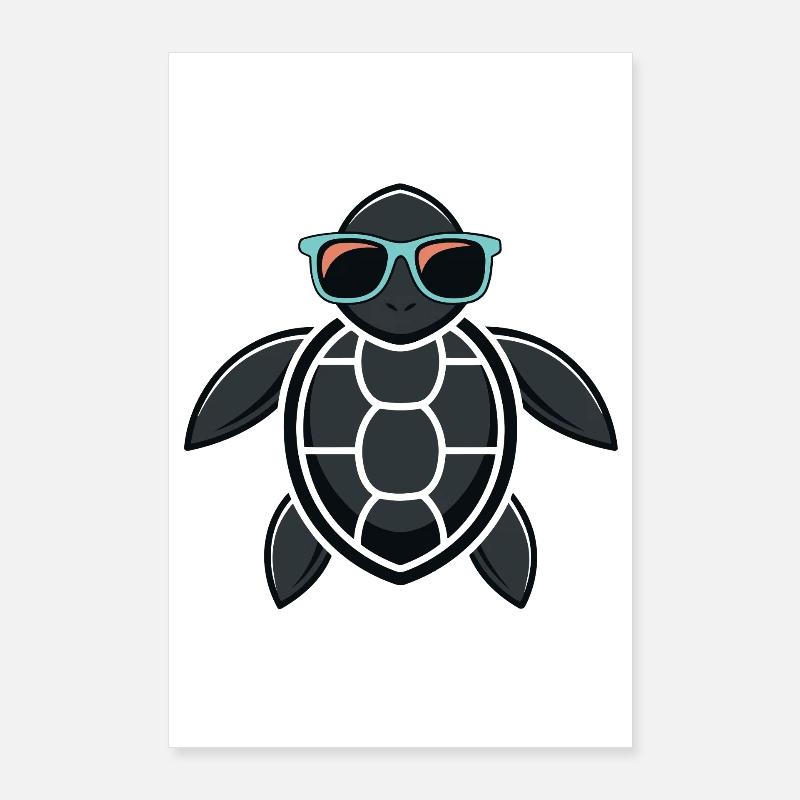 Solar turtle with glasses Poster 24" x 35" (60x90 cm)