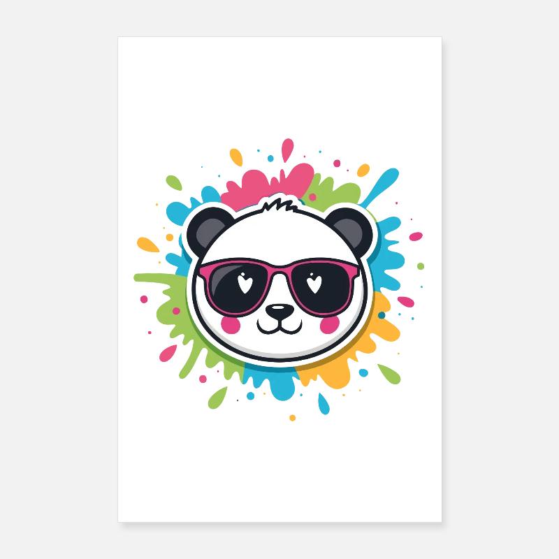 Panda Pop Farb-Spritzbrille Poster 60x90 cm
