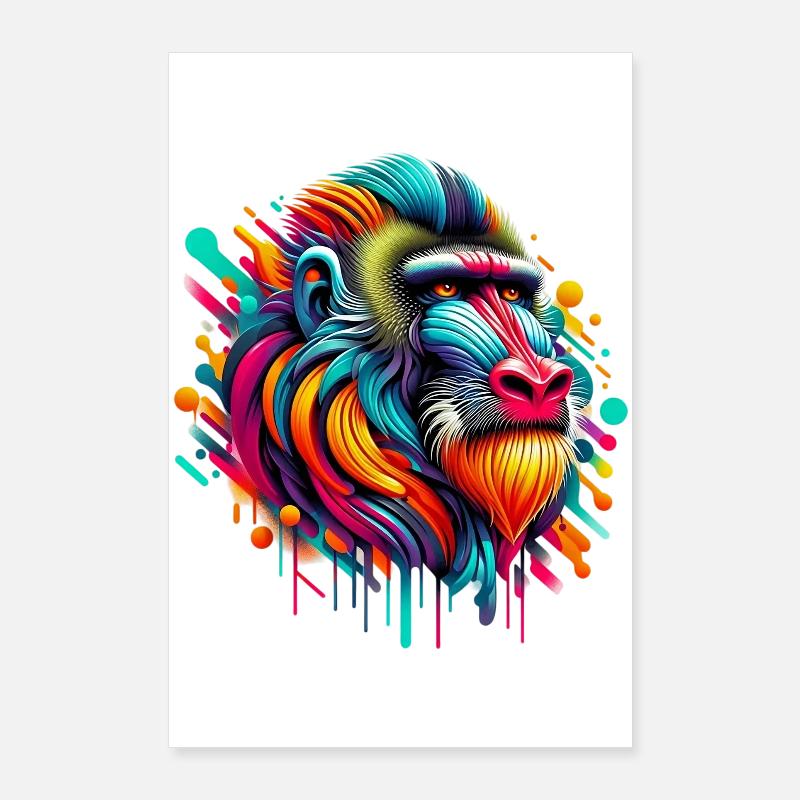 Mandrill-Affe Poster 60x90 cm