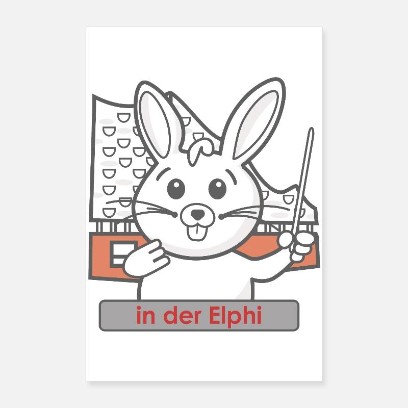 Cartoon Rabbit as Conductor in the Philharmonic Hall Poster 24" x 35" (60x90 cm)