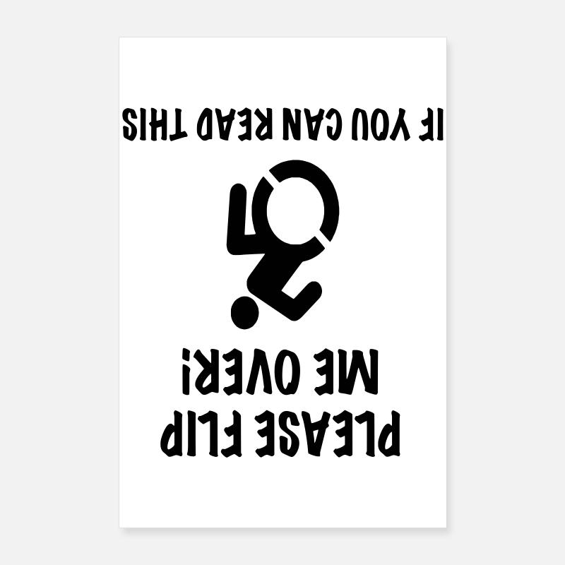 L’utilisateur du fauteuil roulant est à l’envers. Humour # Poster 60 x 90 cm