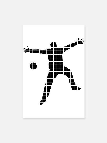 Handball Torwart - Poster 60x90 cm - Weiß