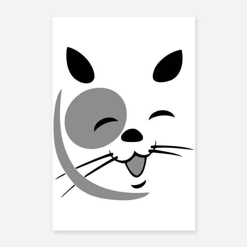 Visage de chat Poster 60 x 90 cm