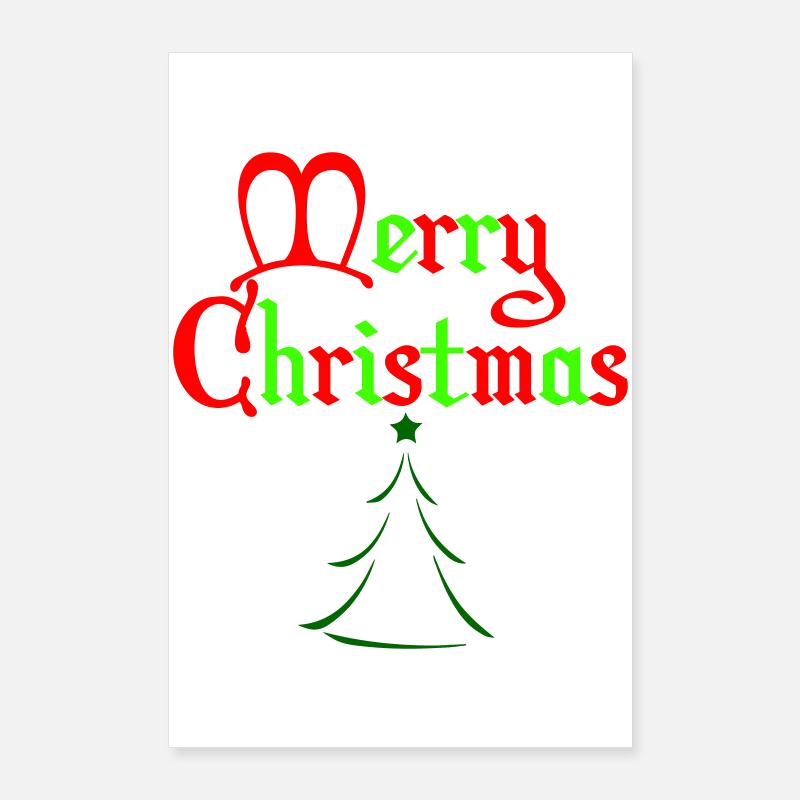Joyeux sapin gothique de Noël Poster 60 x 90 cm