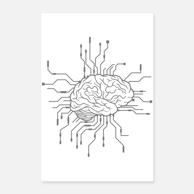 Conception électronique du cerveau Poster 60 x 90 cm