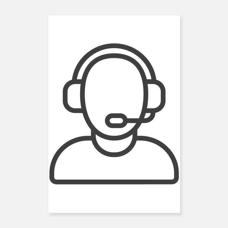 Help Desk Support icon logo Poster 24" x 35" (60x90 cm)