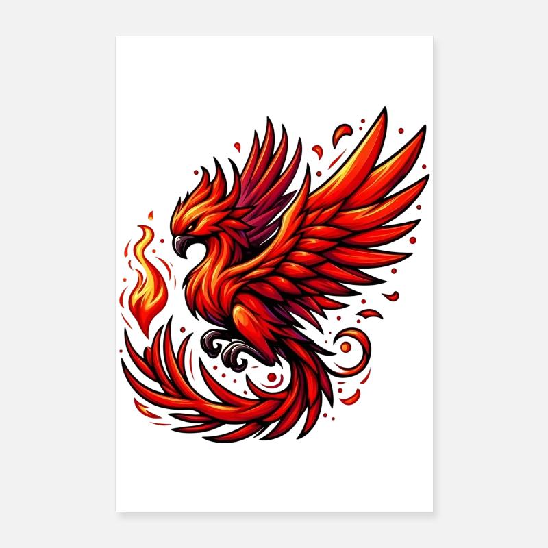 Roter Phönix Poster 60x90 cm